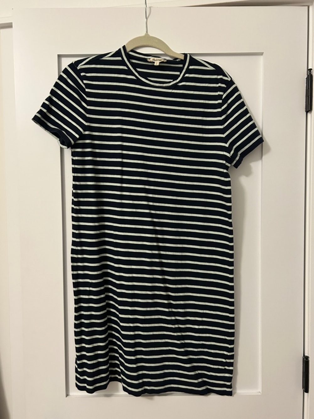 Madewell Black and White Striped Mini Dress